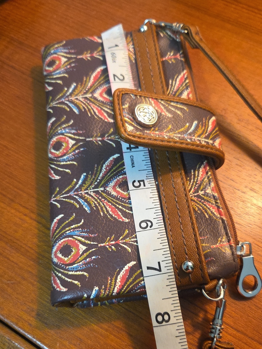 Relic Brown Peacock-Feather Crossbody Bag with Matching Wallet - Picture 15 of 16